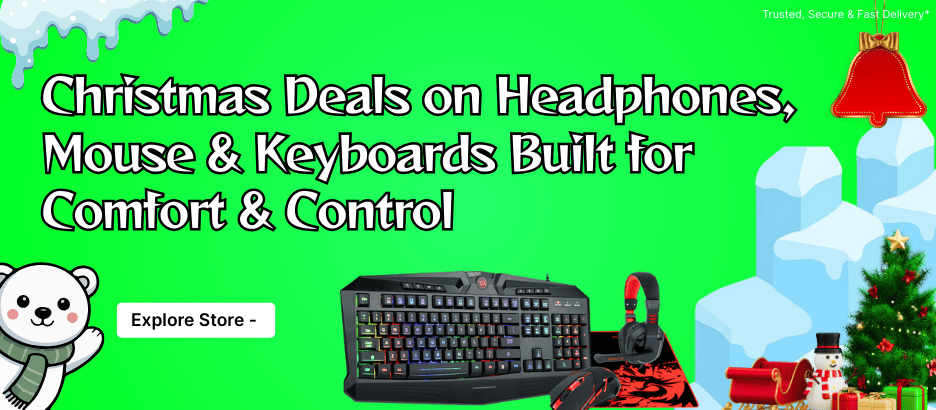 Grab amazing Mouse, Keyboards & Headphones at up to 60% OFF!