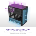 NZXT Chassis H3 Flow mATX Black Cabinet 5