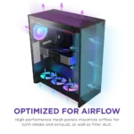 NZXT Chassis H7 Flow RGB (2024) Mid-Tower ATX Case - All Black - CM-H72FB-R1 - Image 4