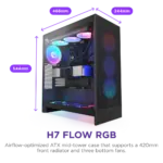 NZXT Chassis H7 Flow RGB (2024) Mid-Tower ATX Case - All Black - CM-H72FB-R1 - Image 2