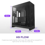 NZXT Chassis H9 Flow (2025) Dual-Chamber Mid-Tower Case without PSU - All Black - CM-H92FB-01 - Image 9