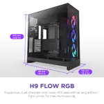 NZXT Chassis H9 Flow RGB (2025) Dual-Chamber Mid- Tower Case without PSU w/ RGB  - All Black- CM-H92FB-R1 - Image 9