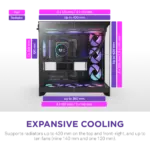 NZXT Chassis H9 Flow RGB (2025) Dual-Chamber Mid- Tower Case without PSU w/ RGB  - All Black- CM-H92FB-R1 - Image 7