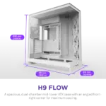 NZXT Chassis H9 Flow (2025) Dual-Chamber Mid-Tower Case without PSU - All White - CM-H92FW-01 - Image 9