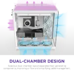 NZXT Chassis H9 Flow (2025) Dual-Chamber Mid-Tower Case without PSU - All White - CM-H92FW-01 - Image 5