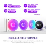 Kraken Elite 360 RGB V2 - 360mm AIO liquid cooler w/ Display and RGB Core Fan - Single Frame (White) - RL-KR36E-W2 - Image 8