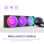 NZXT Kraken Elite 420 RGB V2 - 420mm AIO liquid cooler w/ Display and RGB Core - Single Frame (Black) - RL-KR42E-B2 - Image 8