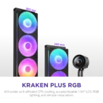 Kraken Plus 360 RGB V2 - 360mm AIO liquid cooler With Heatsink 1.54in. Display, and RGB Core Entry Version (Black) -RL-KR360-B2 - Image 2