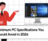 Minimum PC Specifications You Should Avoid in 2026