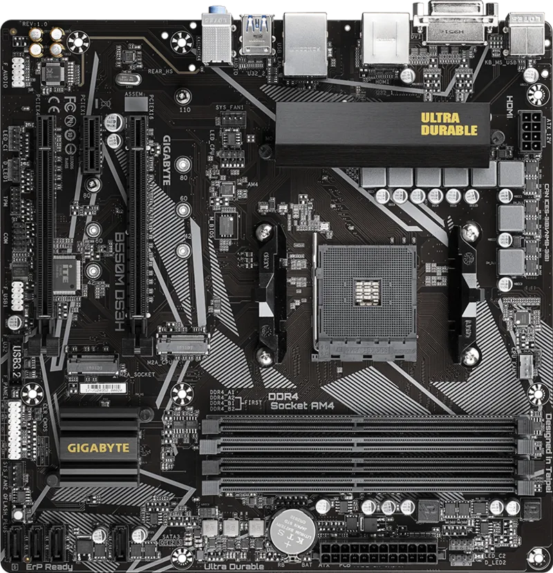 Gigabyte B550M DS3H AMD Desktop Gigabyte B550M DS3H Desktop Motherboard