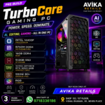 AR Turbocore Pre-Build Gaming PC | Intel i5 14400F Processor | RTX 3050 6GB Graphics | 16GB DDR4 RAM | 512GB SSD | RGB Cabinet