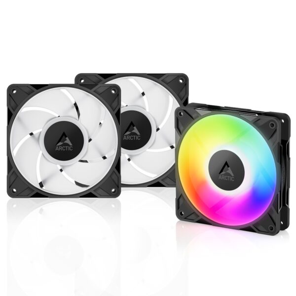 Arctic P12 Pro A-RGB [Black] - 3 Pack 120 mm A-RGB PWM Fan with Cable Splitter
