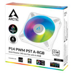 Arctic P14 PWM PST A-RGB White 140 mm A-RGB PWM Fan with Cable Splitter - Image 4