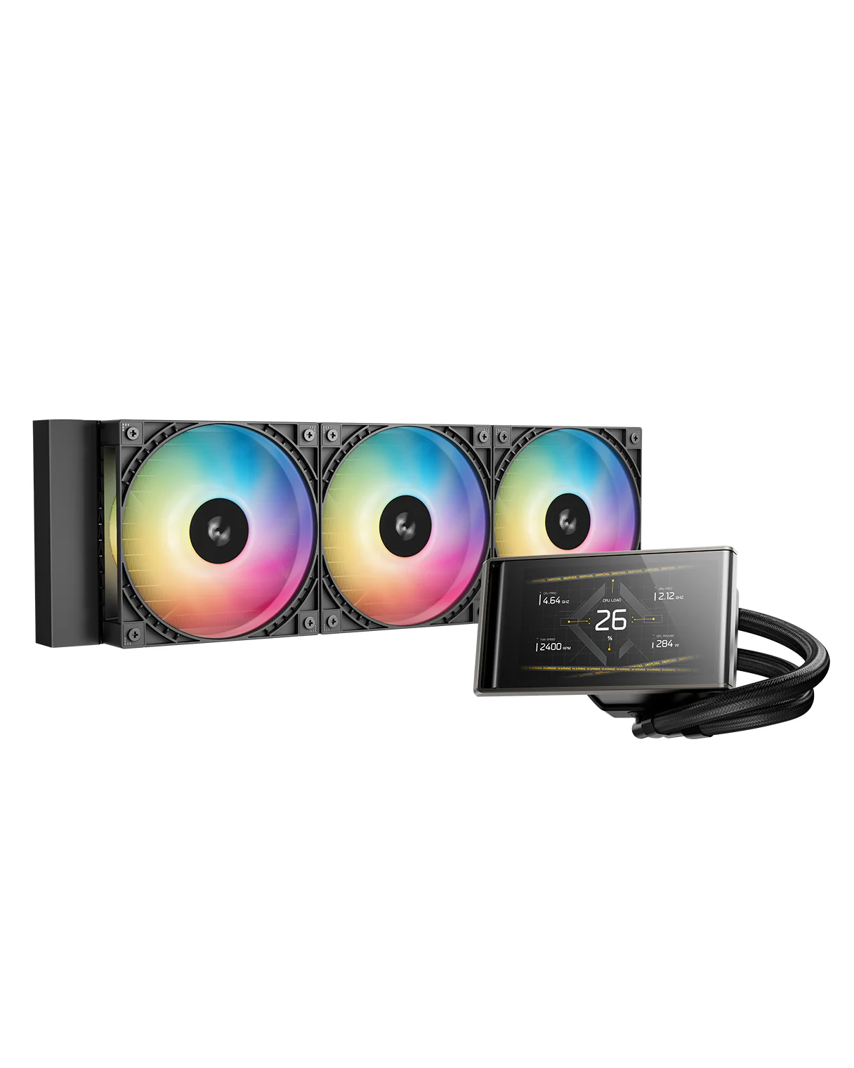 Deepcool-LT360-VISION-360mm-ARGB-CPU-Liquid-Cooler-Black-01-1 Deepcool LT360 Vision Black 360mm Liquid Cooler - Image 1
