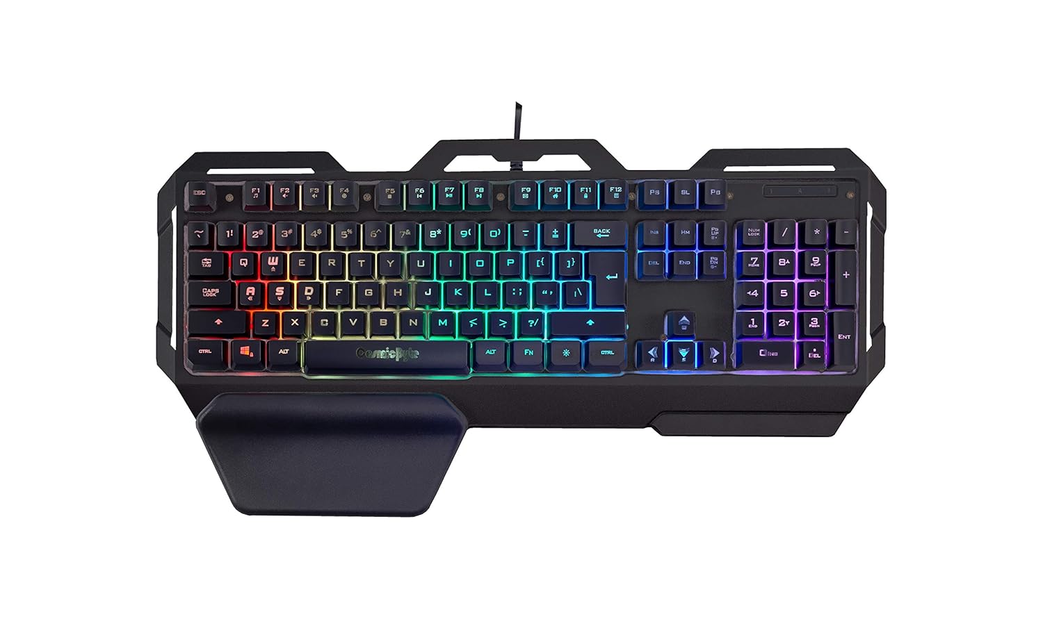 71gyRfzBAKL._SL1500_ Cosmic Byte CB-GK-17 Galactic Wired Gaming Keyboard with Aluminium Body, 7 Color RGB Backlit with Effects, Anti-Ghosting (Black) (BOX DAMAGE) - Image 1