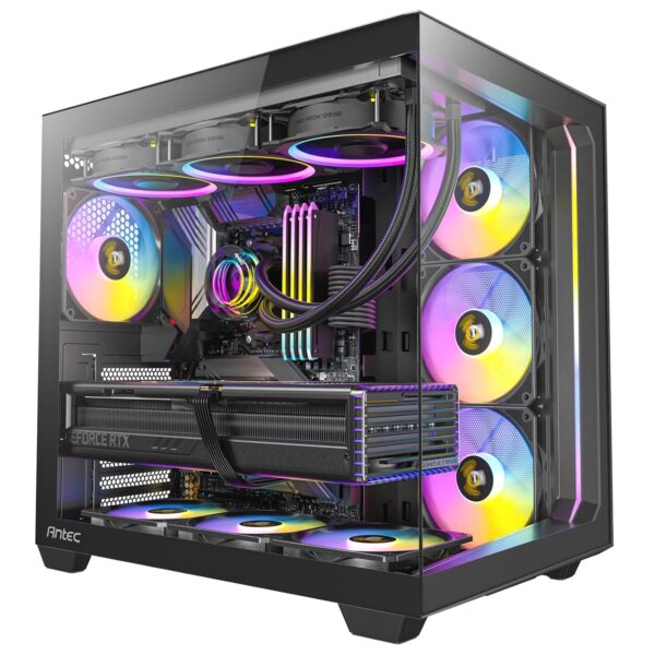 Antec C5 ARGB, 7 x 120mm ARGB PWM Fans Included, Up to 10 Fans, Type-C 3.2 Gen 2 Port, Seamless Tempered Glass Front & Side Panels, 360mm Radiator Support, Mid-Tower ATX PC Case