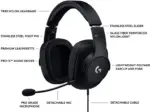 Logitech G Pro Gaming Wired Over Ear Headphones with Mic Black - Image 4