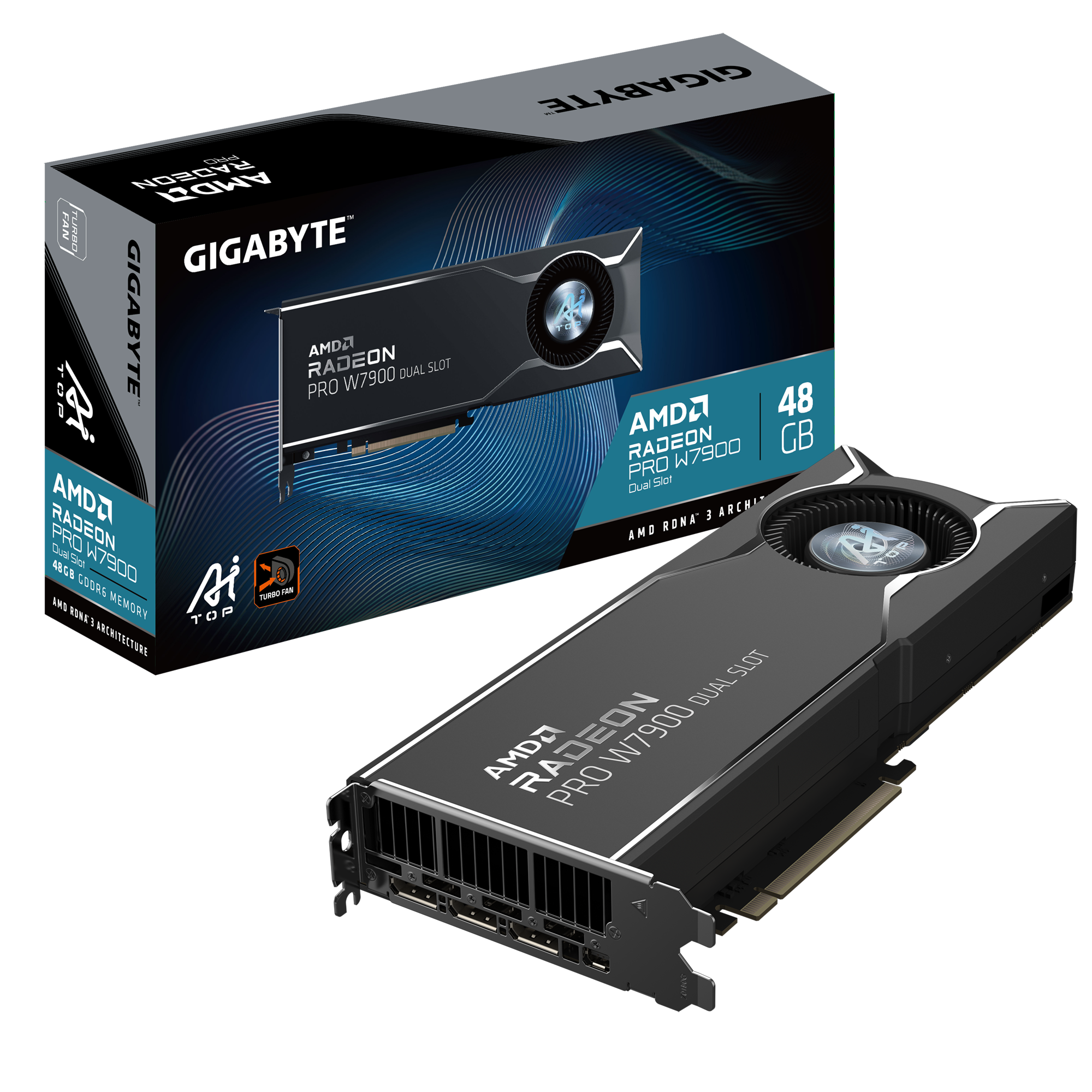 Radeon PRO W7900 Dual Slot AI TOP 48G_01 GIGABYTE Radeon PRO W7900 Dual Slot AI TOP 48G Graphics Card | Buy Online at Avika Retails - Image 1