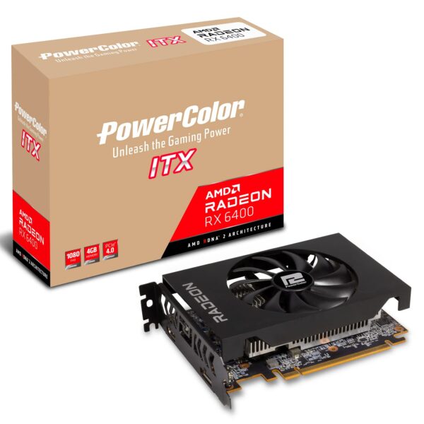 PowerColor AMD Radeon RX 6400 ITX pci_e Graphics Card with 4GB GDDR6 Memory