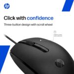 HP M10 Wired USB Mouse with 3 Buttons High Definition 1000DPI Optical Tracking and Ambidextrous Design - Image 3