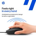 HP M10 Wired USB Mouse with 3 Buttons High Definition 1000DPI Optical Tracking and Ambidextrous Design - Image 4
