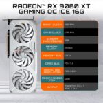 GIGABYTE Radeon RX 9060 XT Gaming OC ICE 16G Graphics Card (16GB GDDR6, 256-bit, PCIe 5.0, HDMI/DP 2.1, 2-Slot, Hawk Fan, Server Grade Thermal Gel, Reinforced Construction) - Image 13