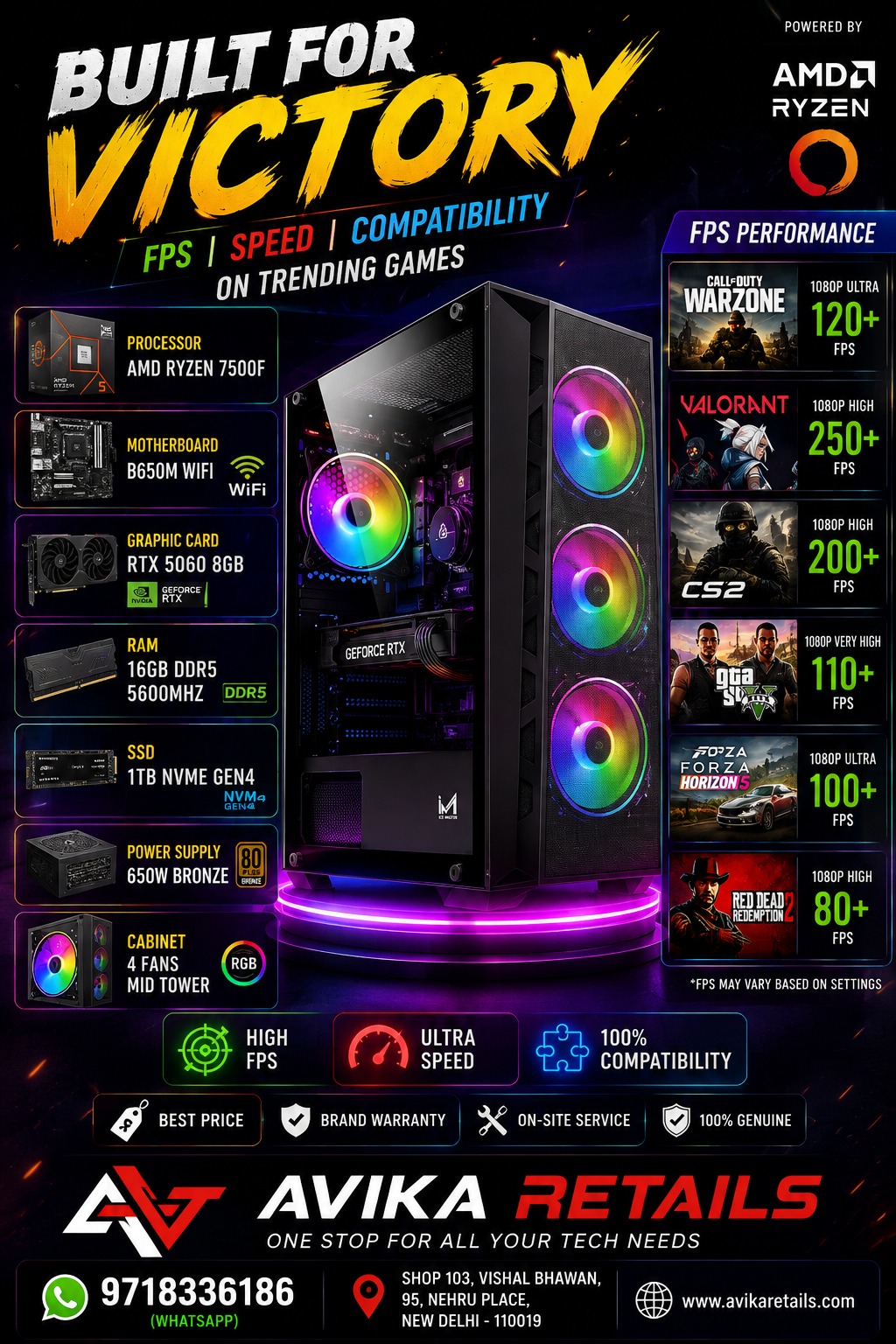 AVIKA INFERNO Avika Inferno 7500F Pre Build PC