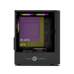 Circle Elegantor X5 ARGB Mid-Tower Black Computer Case Gaming Cabinet - Image 2