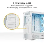Circle Gladius M1 Mid-Tower Computer Case | Gaming Cabinet - White - Image 8