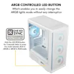 Circle Gladius M1 Mid-Tower Computer Case | Gaming Cabinet - White - Image 6