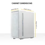 Circle Gladius M1 Mid-Tower Computer Case | Gaming Cabinet - White - Image 3