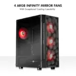 Circle Gladius M3 Mid-Tower Computer Case with Type C 2.0 | Gaming Cabinet - Black - Image 9