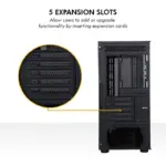 Circle Gladius M3 Mid-Tower Computer Case with Type C 2.0 | Gaming Cabinet - Black - Image 5