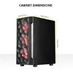 Circle Gladius M3 Mid-Tower Computer Case with Type C 2.0 | Gaming Cabinet - Black - Image 4