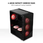 Circle Gladius M4 Mid-Tower Computer Case with Type C 2.0 | Gaming Cabinet - Black - Image 9