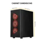 Circle Gladius M4 Mid-Tower Computer Case with Type C 2.0 | Gaming Cabinet - Black - Image 4