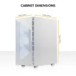 Circle Gladius M4 Mid-Tower Computer Case with Type C 2.0 | Gaming Cabinet - White - Image 4