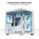 Circle Lucid Micro M3 Mid-Tower Computer Case | Gaming Cabinet - White - Image 9
