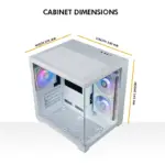 Circle Lucid Micro M3 Mid-Tower Computer Case | Gaming Cabinet - White - Image 5