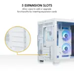 Circle Lucid Micro M3 Mid-Tower Computer Case | Gaming Cabinet - White - Image 4