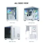 Circle Lucid Micro M3 Mid-Tower Computer Case | Gaming Cabinet - White - Image 2