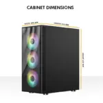 Circle Xtender X1 Mid- Tower Computer Case | Gaming Cabinet - Black - Image 4