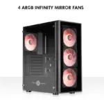 Circle Xtender X2 Mid- Tower Computer Case | Gaming Cabinet - Black - Image 8