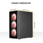 Circle Xtender X2 Mid- Tower Computer Case | Gaming Cabinet - Black - Image 4