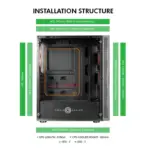 Circle Xtender X2 Mid- Tower Computer Case | Gaming Cabinet - Black - Image 3