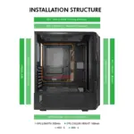 Circle Xtender X4 Mid-Tower Computer Case | Gaming Cabinet - Black - Image 11