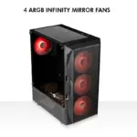 Circle Xtender X4 Mid-Tower Computer Case | Gaming Cabinet - Black - Image 9