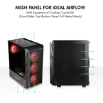 Circle Xtender X4 Mid-Tower Computer Case | Gaming Cabinet - Black - Image 8