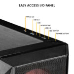 Circle Xtender X4 Mid-Tower Computer Case | Gaming Cabinet - Black - Image 7