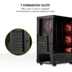 Circle Xtender X4 Mid-Tower Computer Case | Gaming Cabinet - Black - Image 4